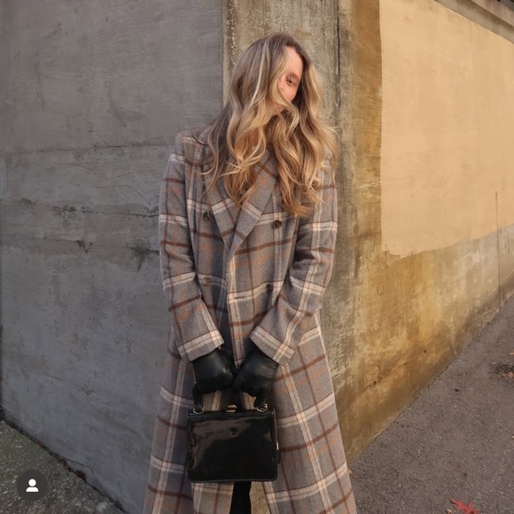Astr raquel coat  Plaid Double-Breasted Coat - Picture 5 of 16